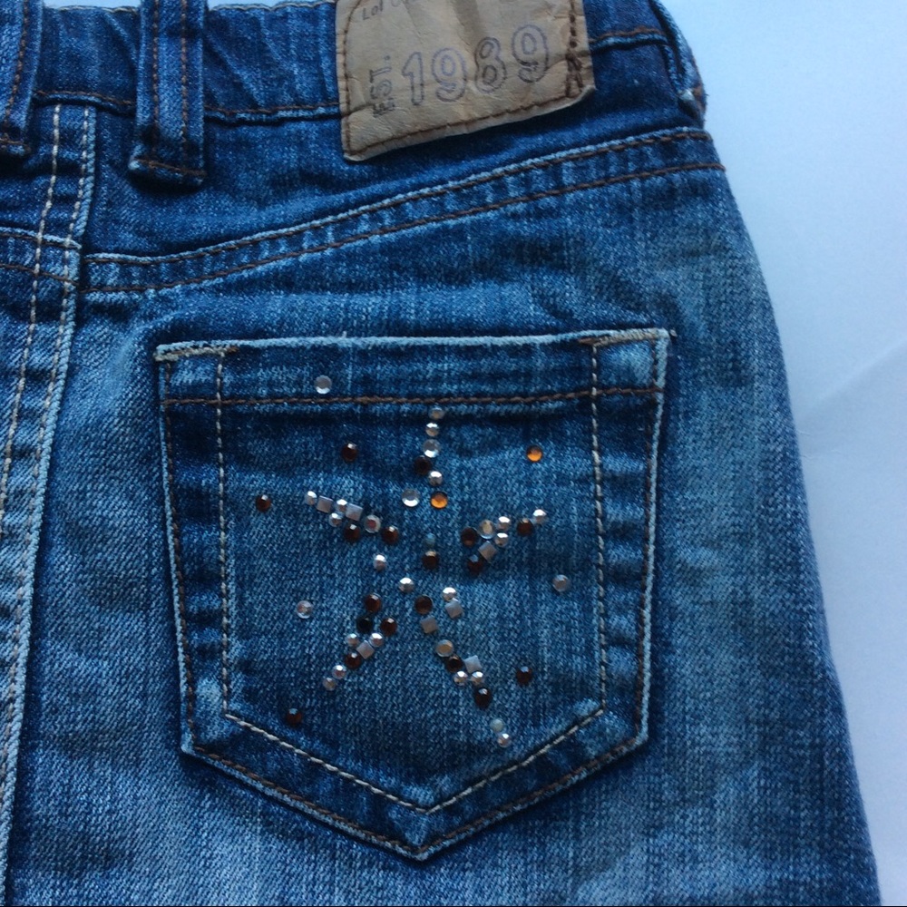1989 Place Girls Jean Skirt with Sewn in Shorts - Picture 4 of 8
